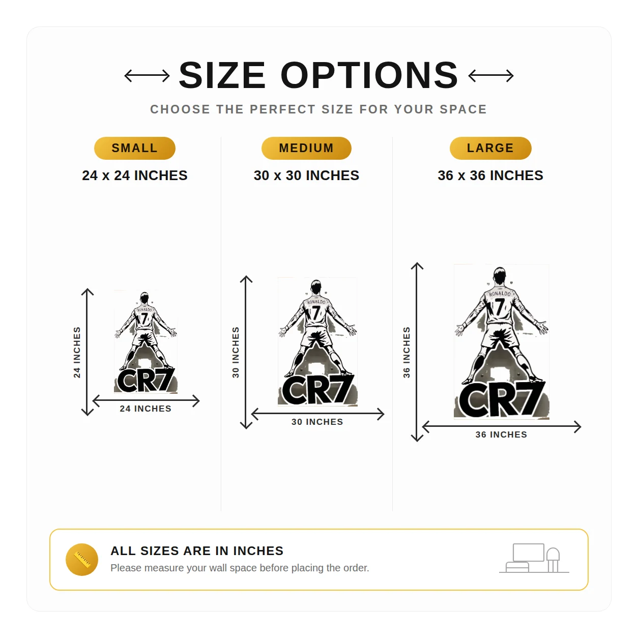 CR7 Ronaldo LED Wall Art - Size Options