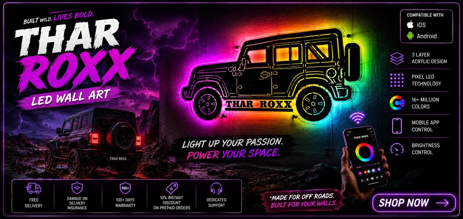 Thar Roxx LED Wall Art
